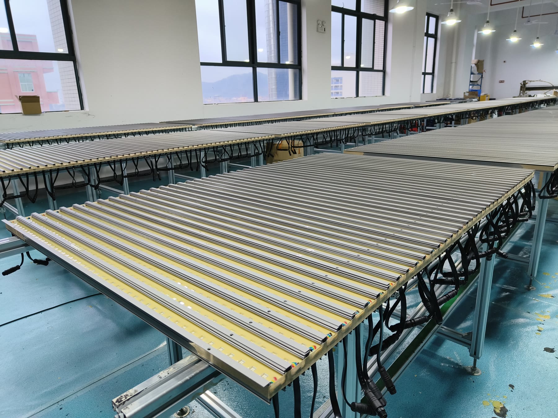 Linear lighting production work area