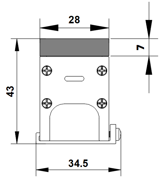 GD-L2843PMMA cross-section dimensions