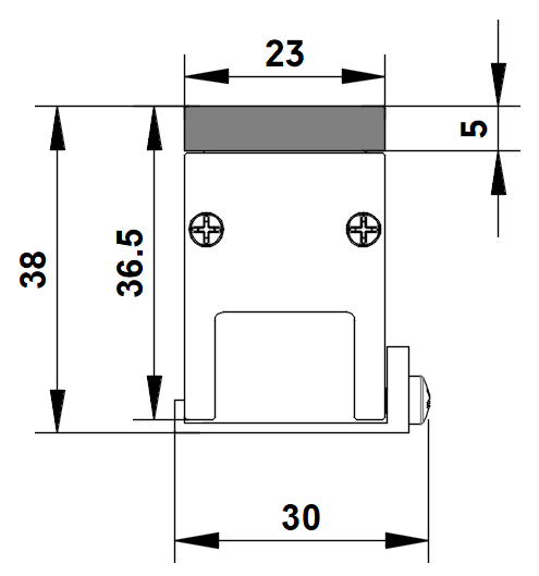 GD-L2338PMMA cross-section dimensions