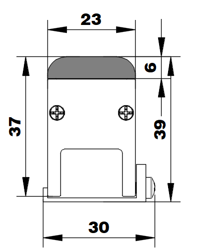 GD-L2340PMMA cross-section dimensions