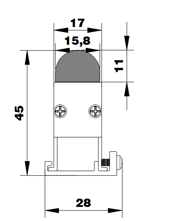 GD-L1745PMMA cross-section dimensions