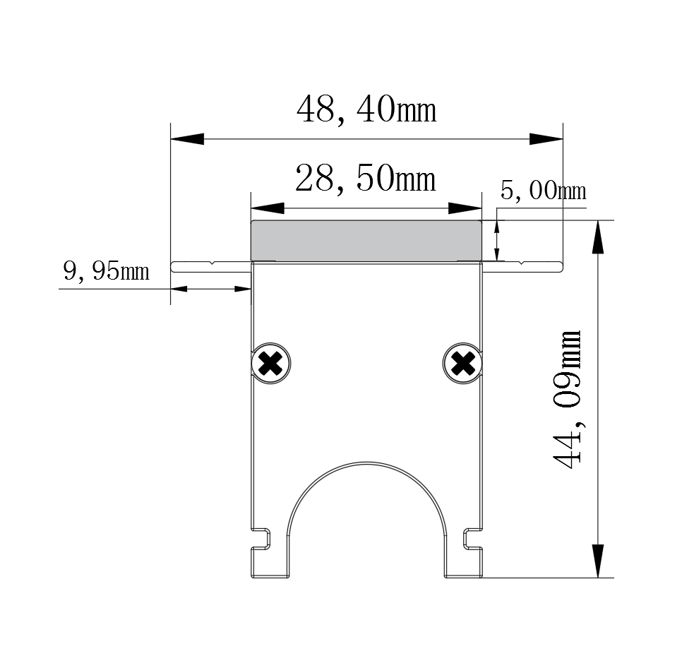 GD-L4844PMMA cross-section dimensions