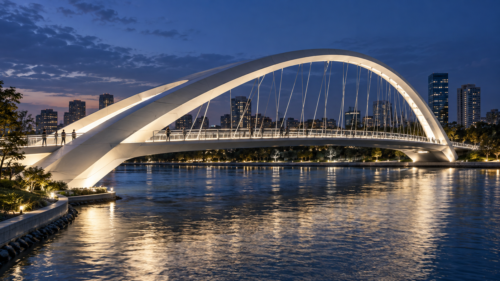 Bridge illumination concept (AI-generated)