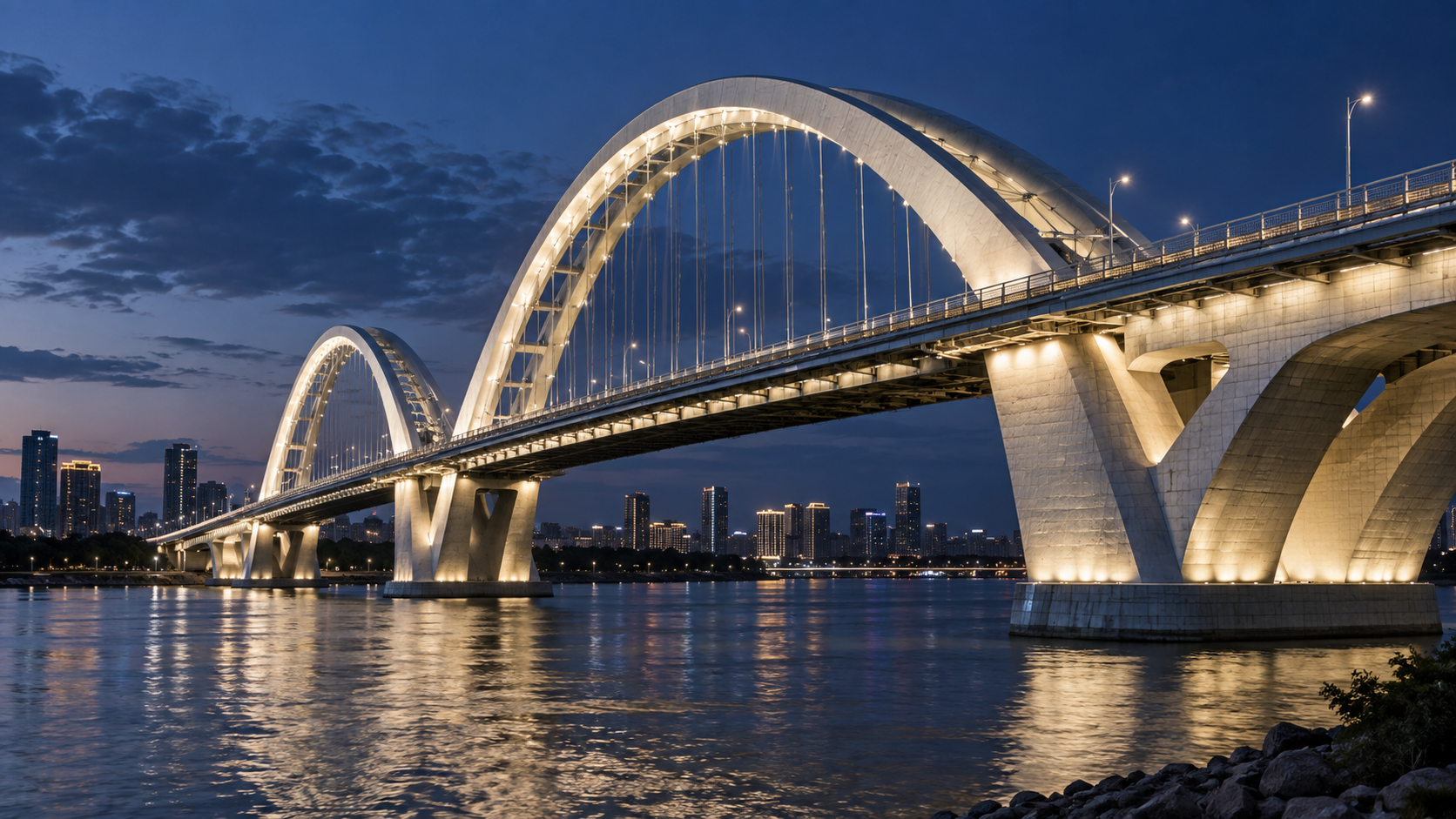 Bridge illumination concept (AI-generated)