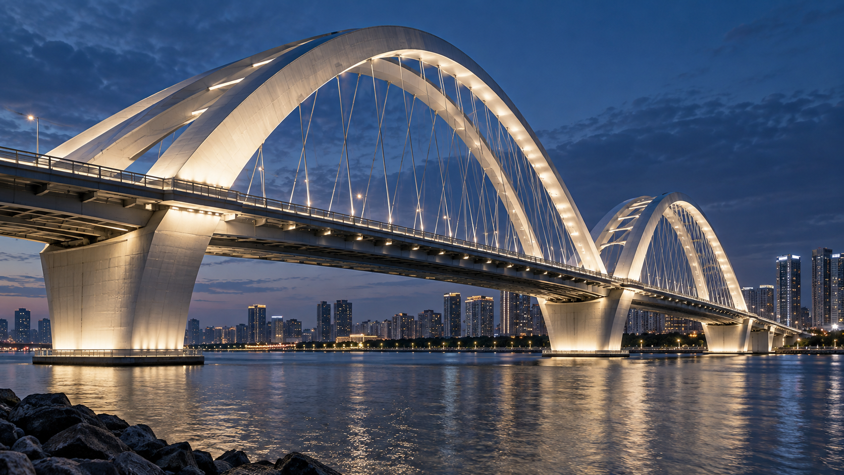Bridge illumination concept (AI-generated)