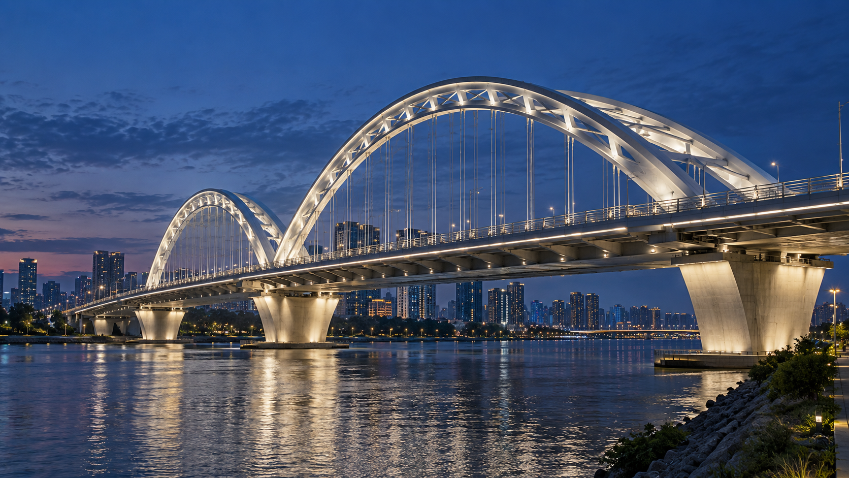 Bridge illumination concept (AI-generated)