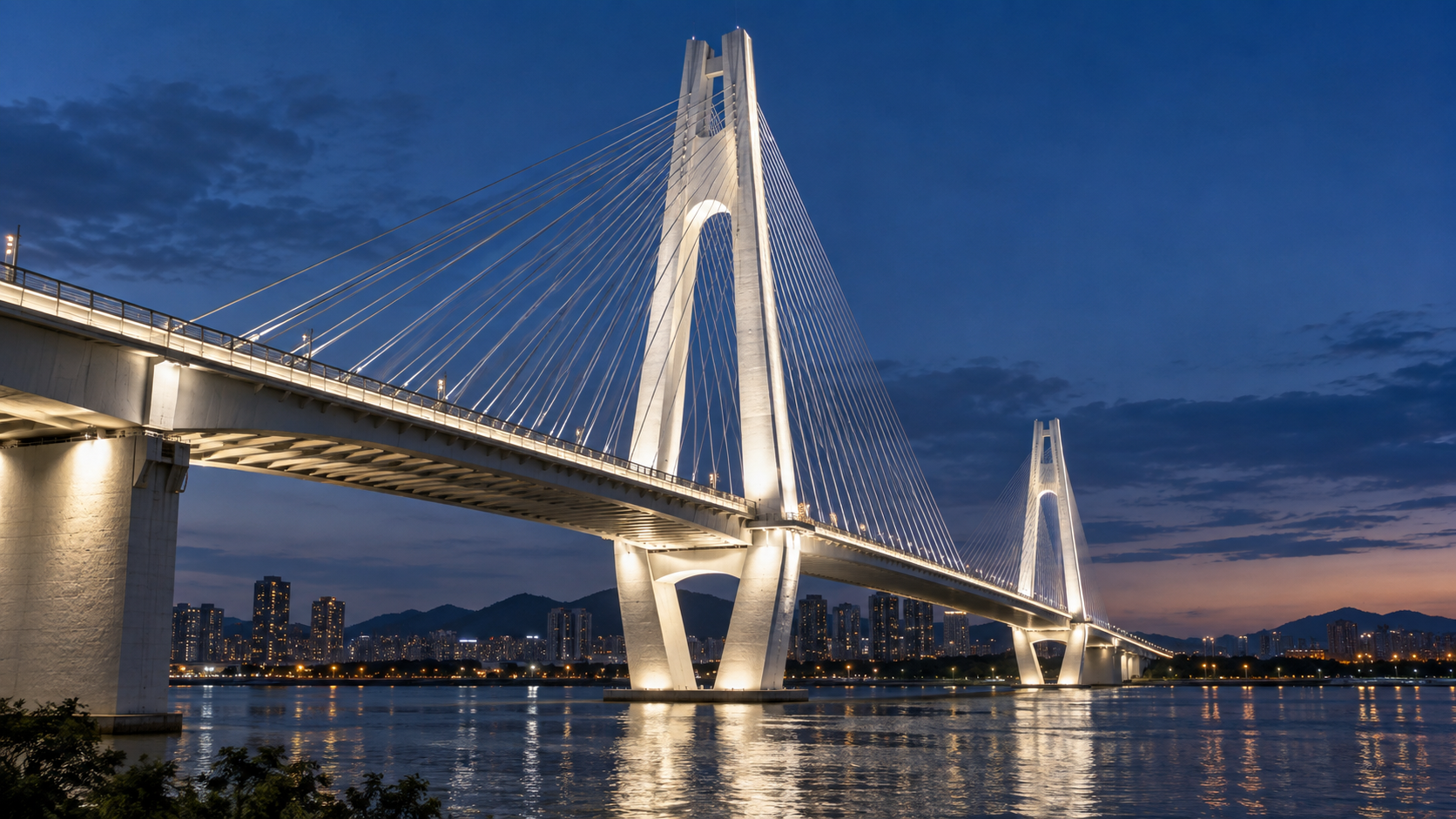 Bridge illumination concept (AI-generated)