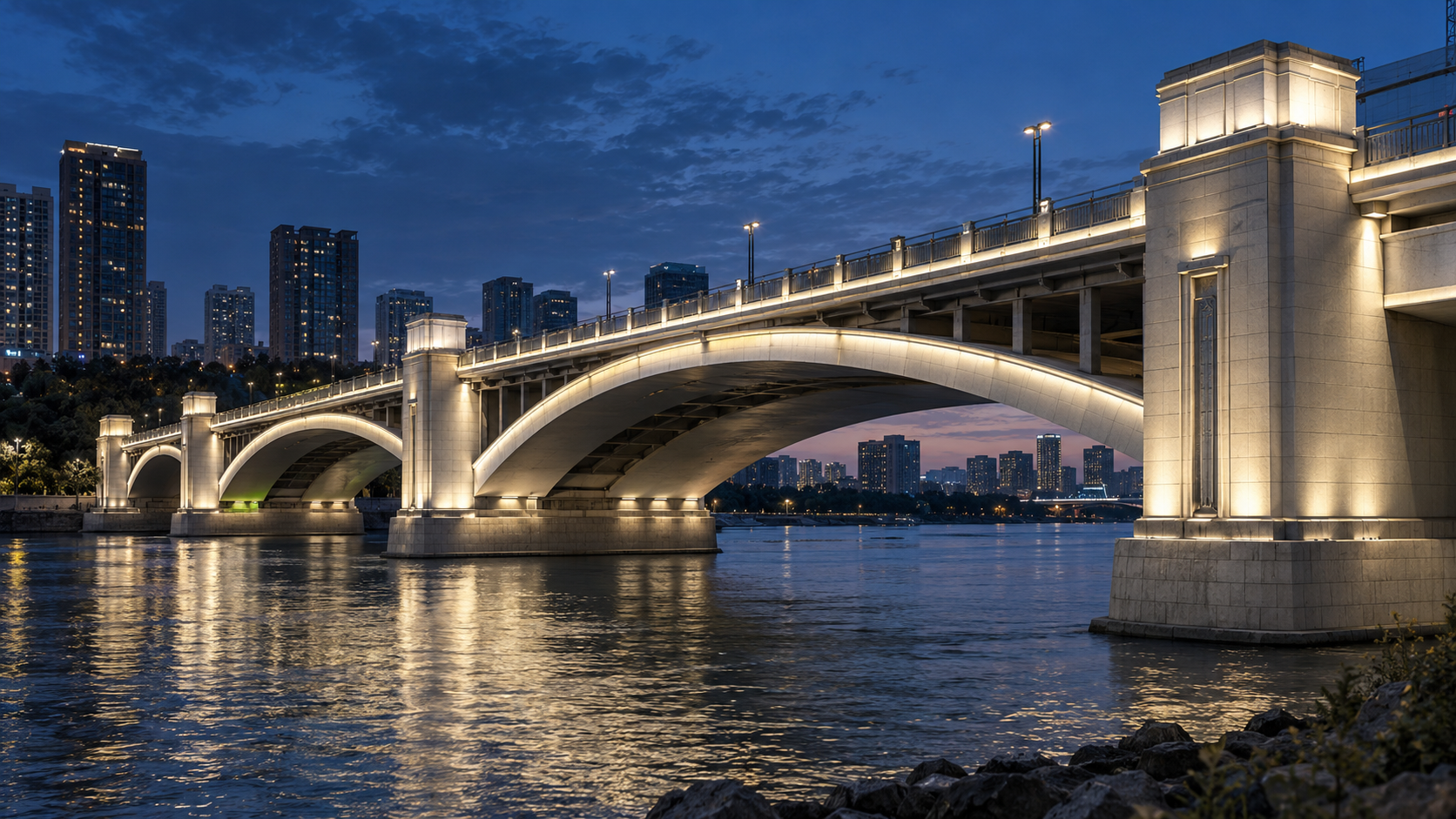 Bridge illumination concept (AI-generated)