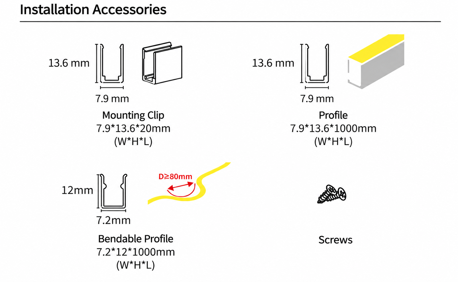 GD-NF-0612-S-BLK Accessories & Installation Methods