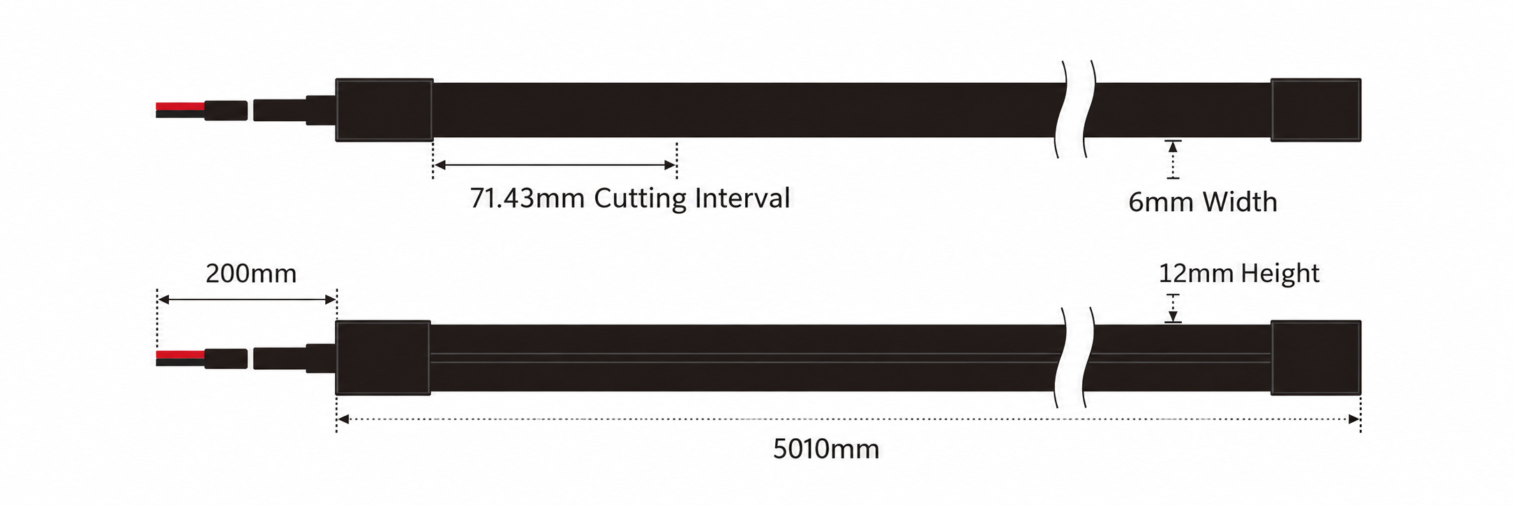 GD-NF-0612-S-BLK Dimensions