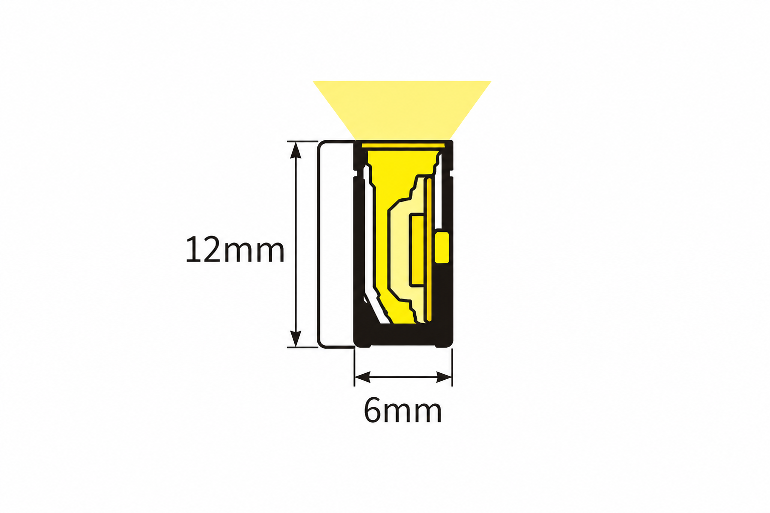 GD-NF-0612-S-BLK Dimensions