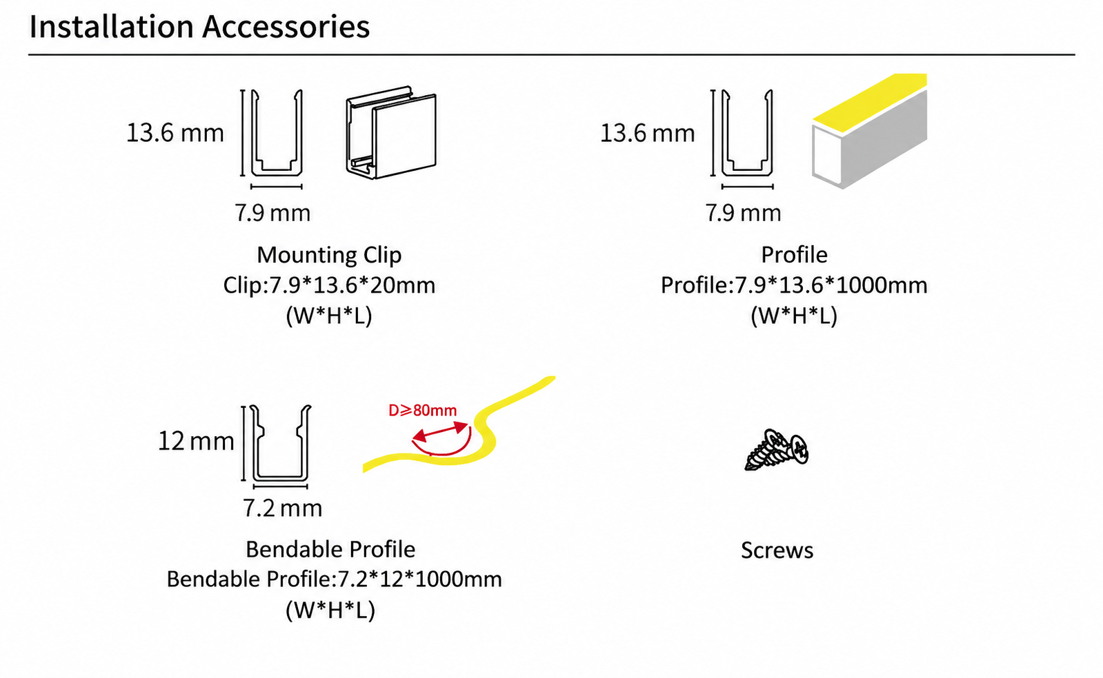 GD-NF-0613-S Accessories & Installation Methods