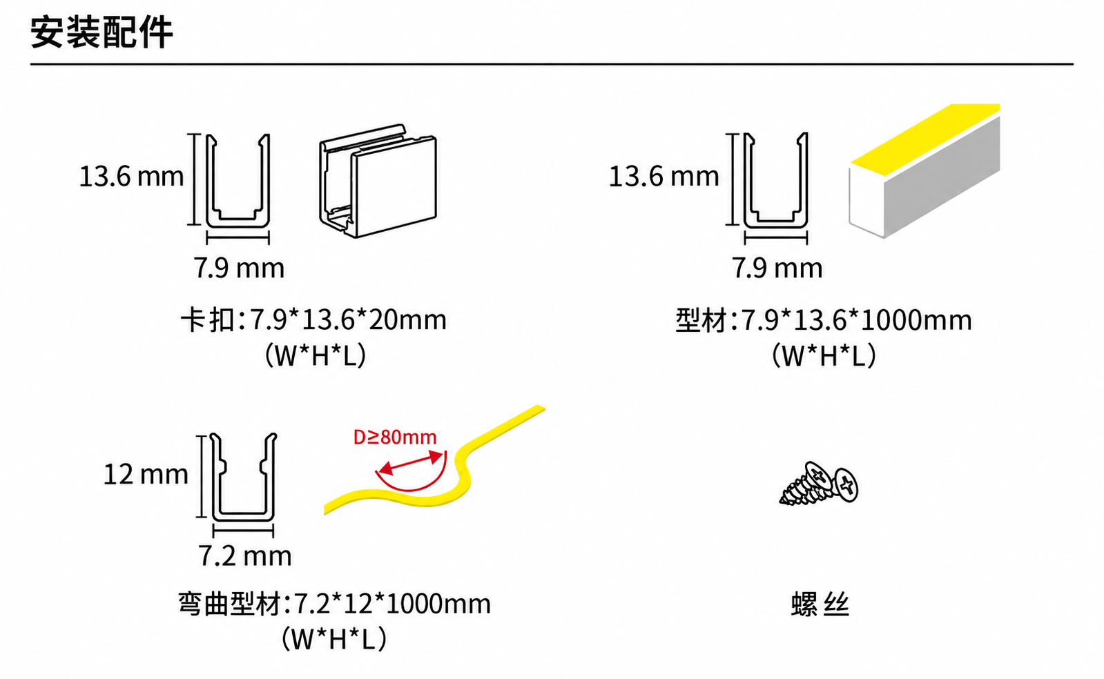 GD-NF-0613-S 配件与安装方式