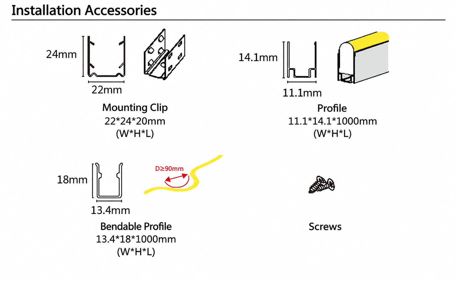 GD-NF-0816-S-20M Accessories & Installation Methods