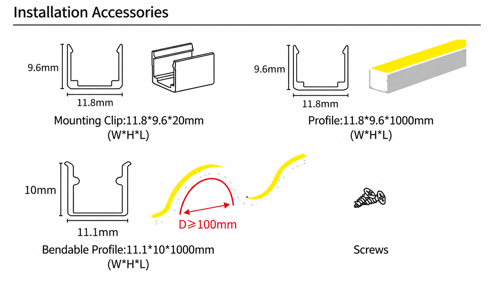 GD-NF-1010-F-BLK Accessories & Installation Methods