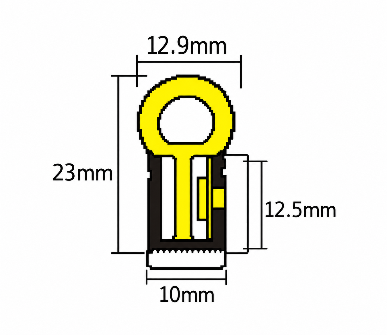 GD-NF-1023-S-BLK Dimensions