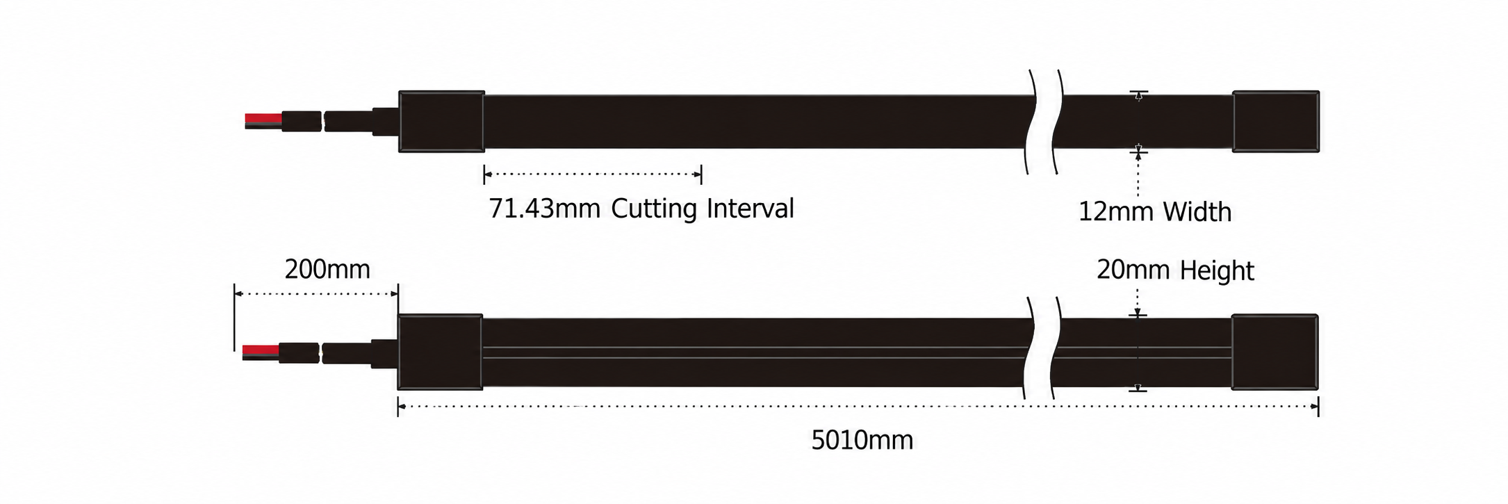GD-NF-1220-S-BLK Dimensions