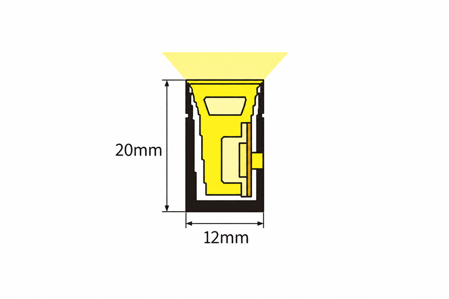 GD-NF-1220-S-BLK Dimensions