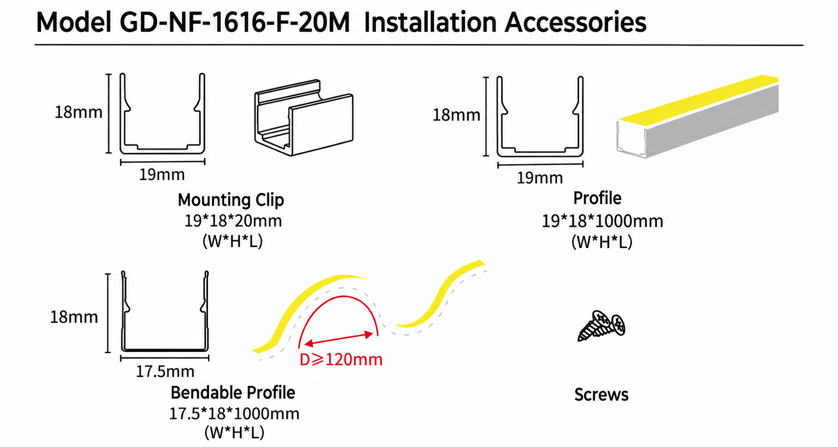 GD-NF-1616-F-20M Accessories & Installation Methods