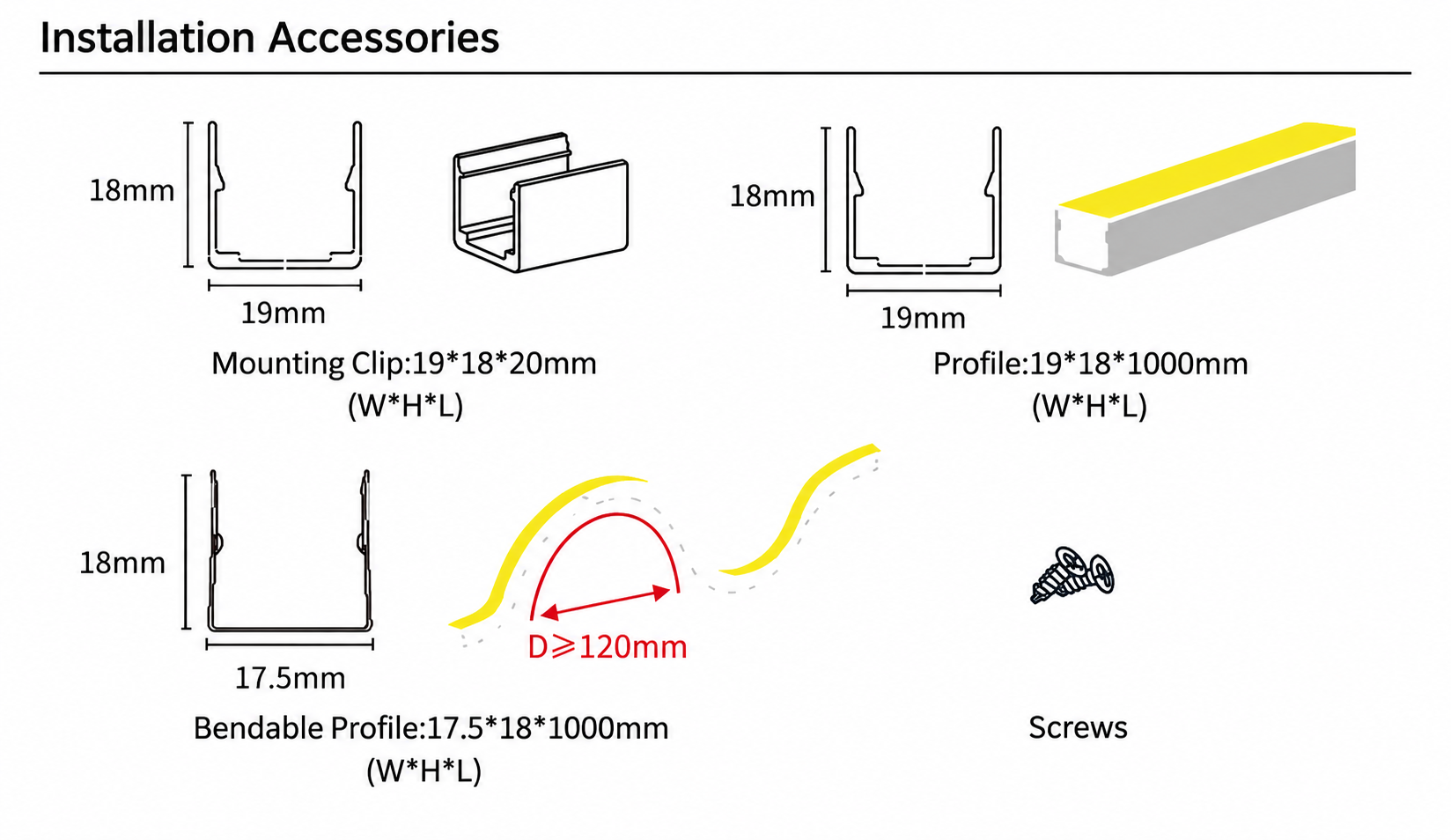 GD-NF-1616-F-BLK Accessories & Installation Methods