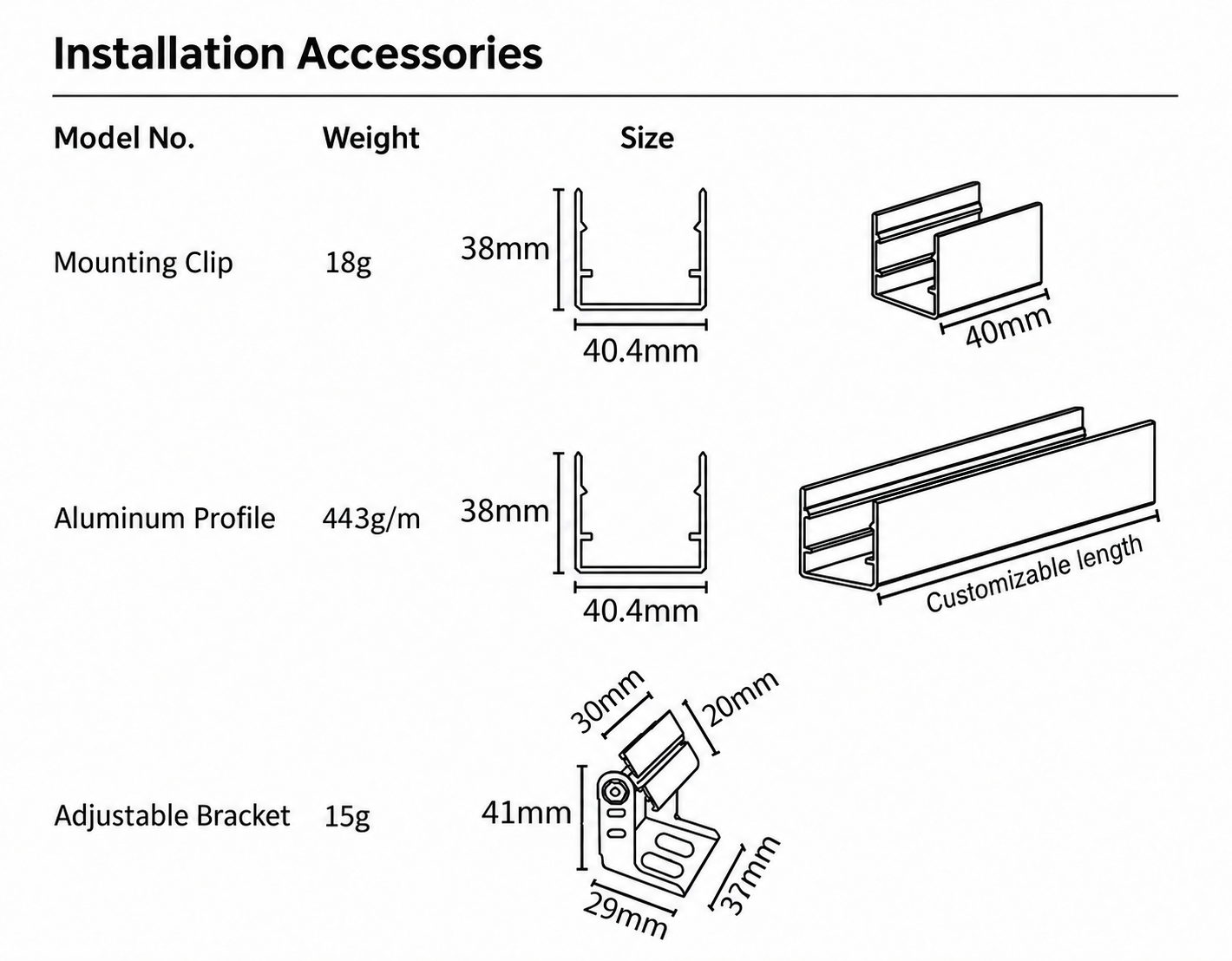 GD-NF-3625-LVR-25W Accessories & Installation Methods