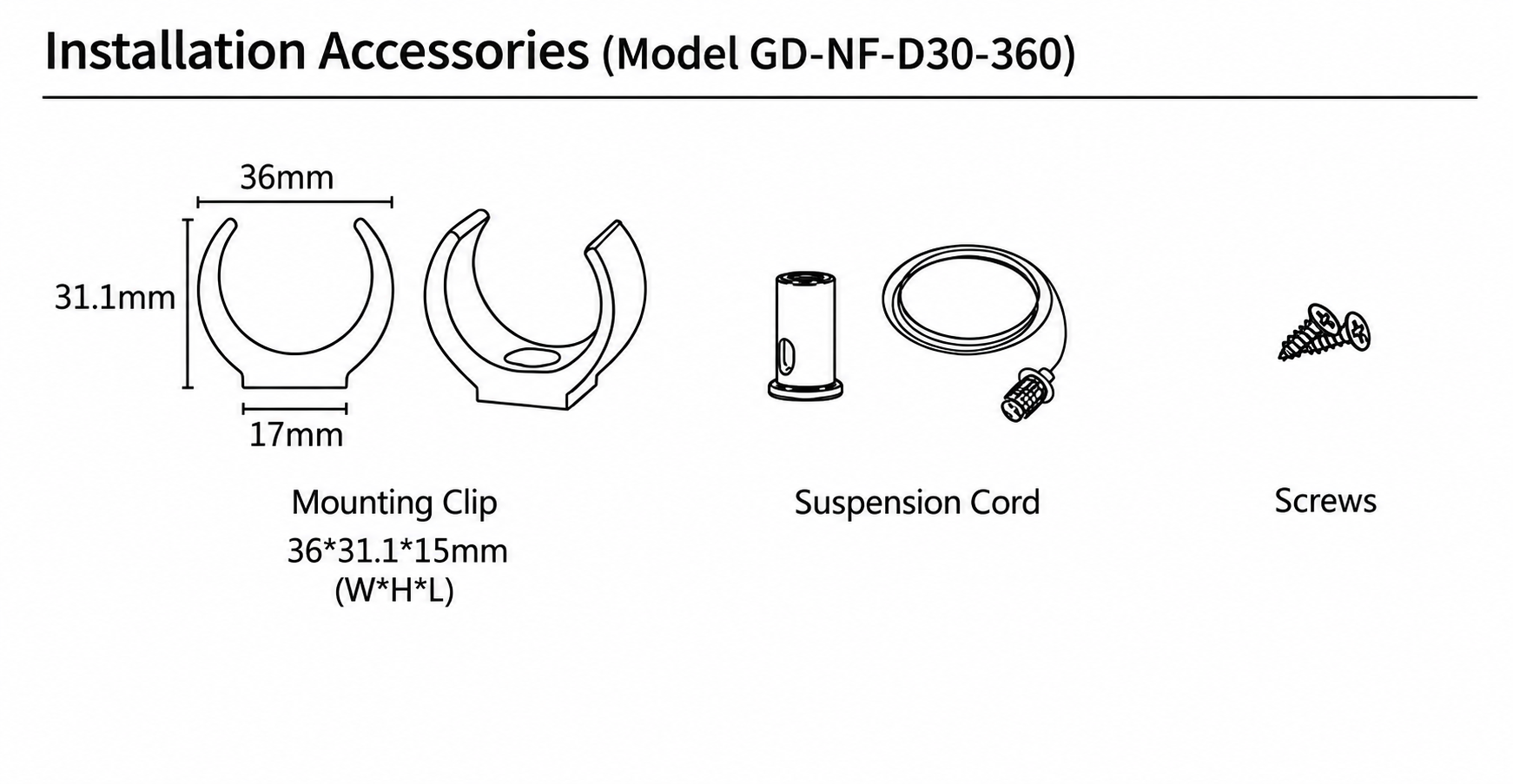 GD-NF-D30-360 Accessories & Installation Methods