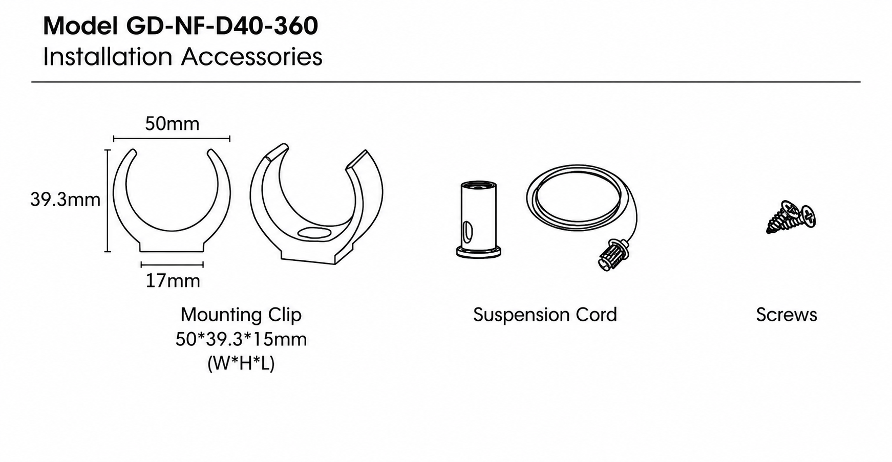 GD-NF-D40-360 Accessories & Installation Methods